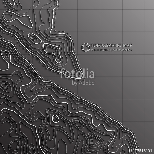 500x500 Map Line Of Topography. Vector Abstract Topographic Map Concept