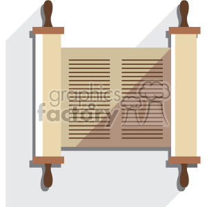 300x300 Royalty Free Jewish Torah Scroll Flat Vector Art Icon No