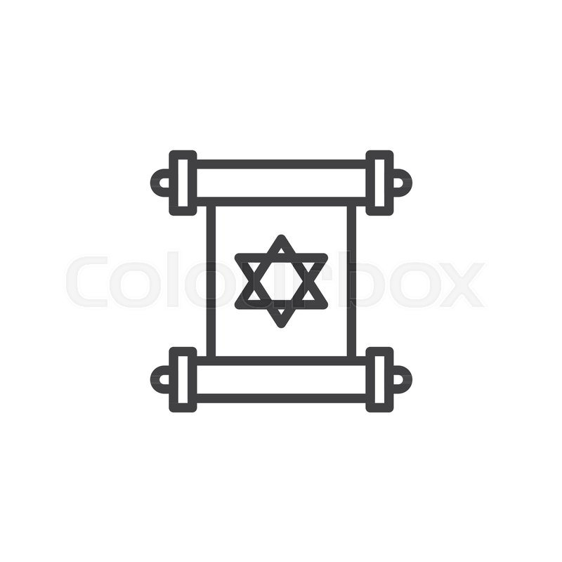 800x800 Torah Scroll Outline Icon. Linear Style Sign For Mobile Concept