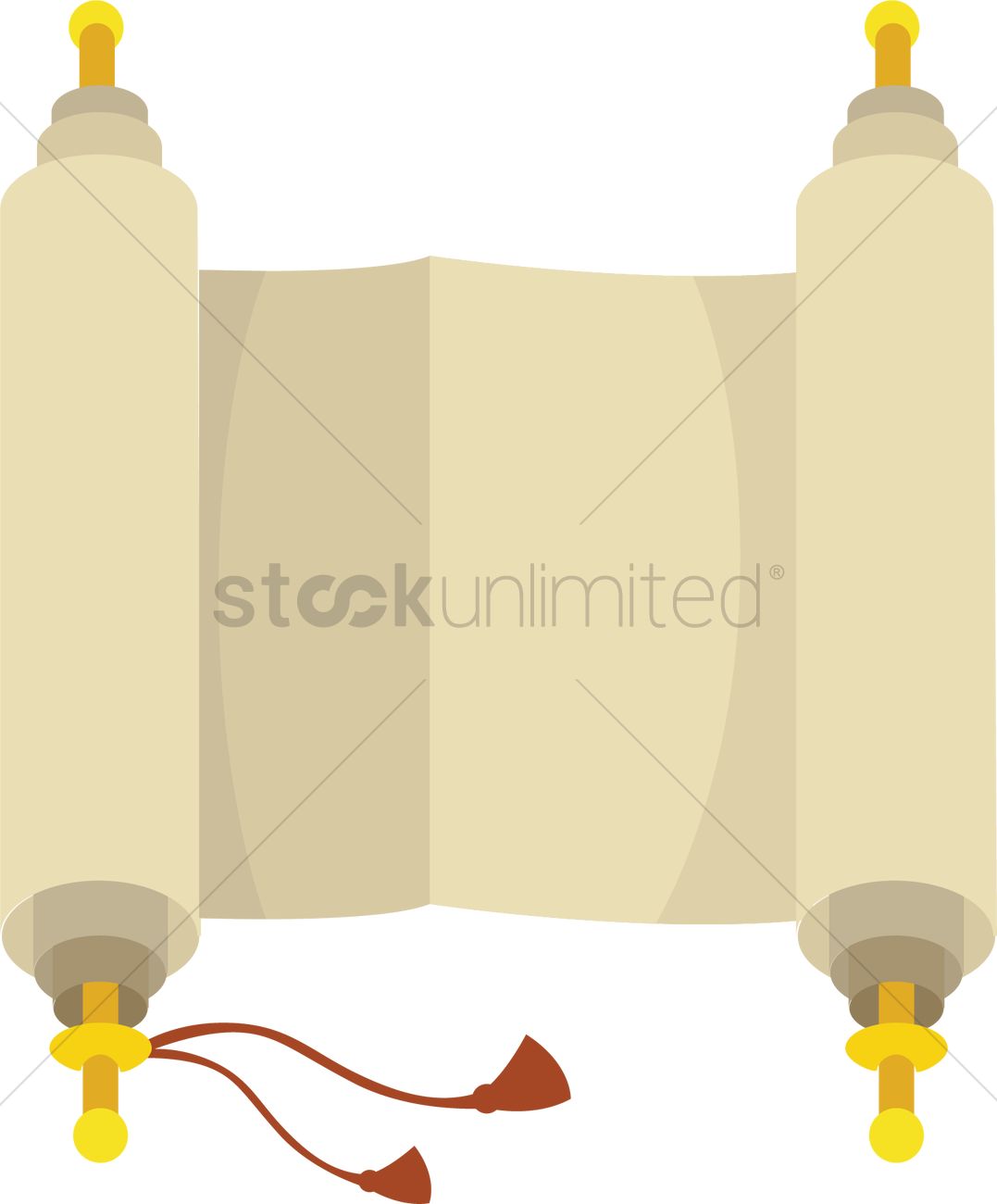 1077x1300 Empty Torah Scroll Vector Image