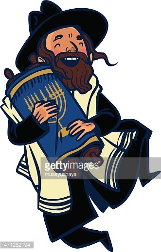 331x520 Funny Cartoon Jewish Man Dancing With Vector Illustration Stock