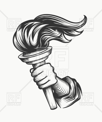 333x400 Human Hand Holds Torch Vector Image Vector Artwork Of Icons And