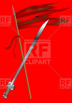 283x400 Torn Flag And Sword Vector Image Vector Artwork Of Objects
