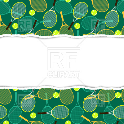 400x400 Pattern With Tennis Rackets And Torn Paper Edge Vector Image