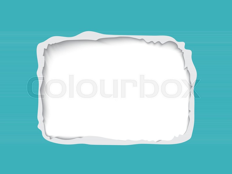 800x600 Torn Paper Frame For Text, Realistic Vector Paper With Hole And