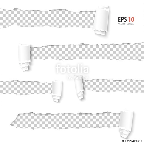 500x500 Torn Paper Vector. Collection Of Holes In White Paper With
