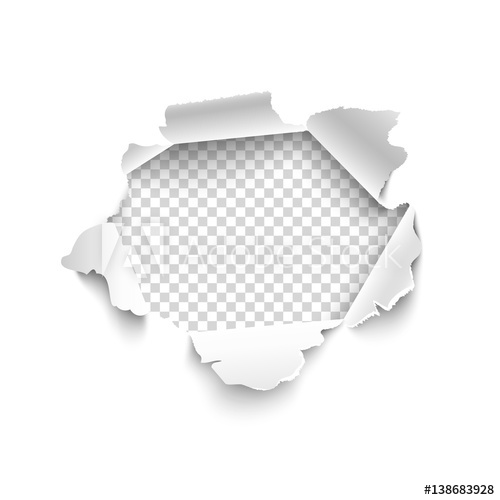 500x500 Hole In White Paper. Vector Illustration. Vector Torn Paper For