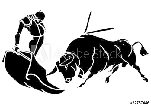 500x353 Toro Con Torero En Faena