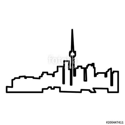 500x500 Toronto Skyline Outline On White Background Stock Image And