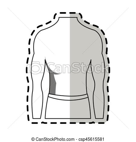 450x470 Male Torso Fit Body Icon Image Vector Illustration Design.
