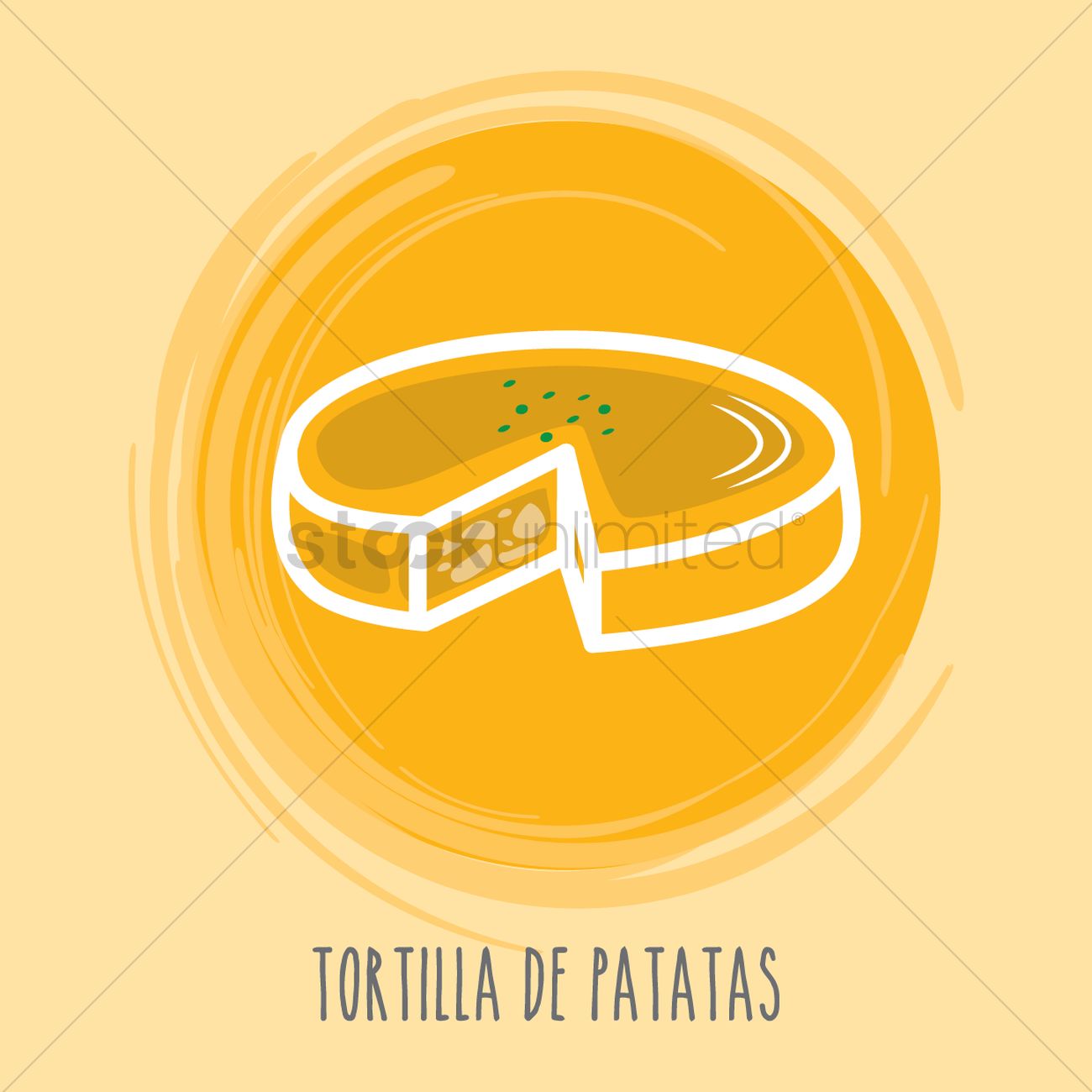 1300x1300 Tortilla De Patatas Vector Image