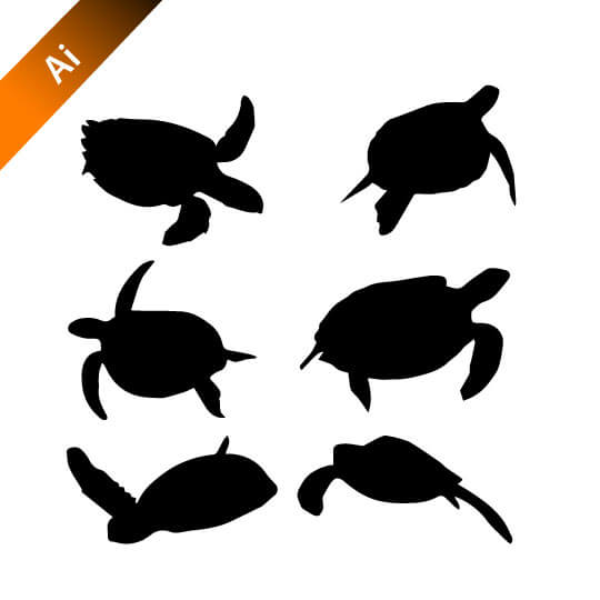 540x540 Tortoise Vector Silhouettes Free Design Template Logo Design