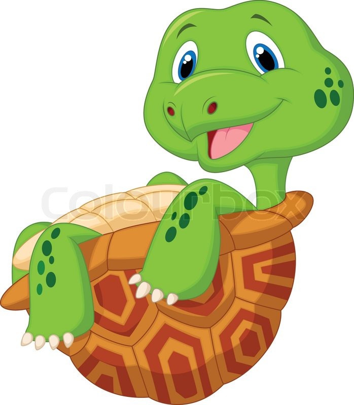 698x800 Vector Illustration Of Cute Tortoise Cartoon Stock Vector