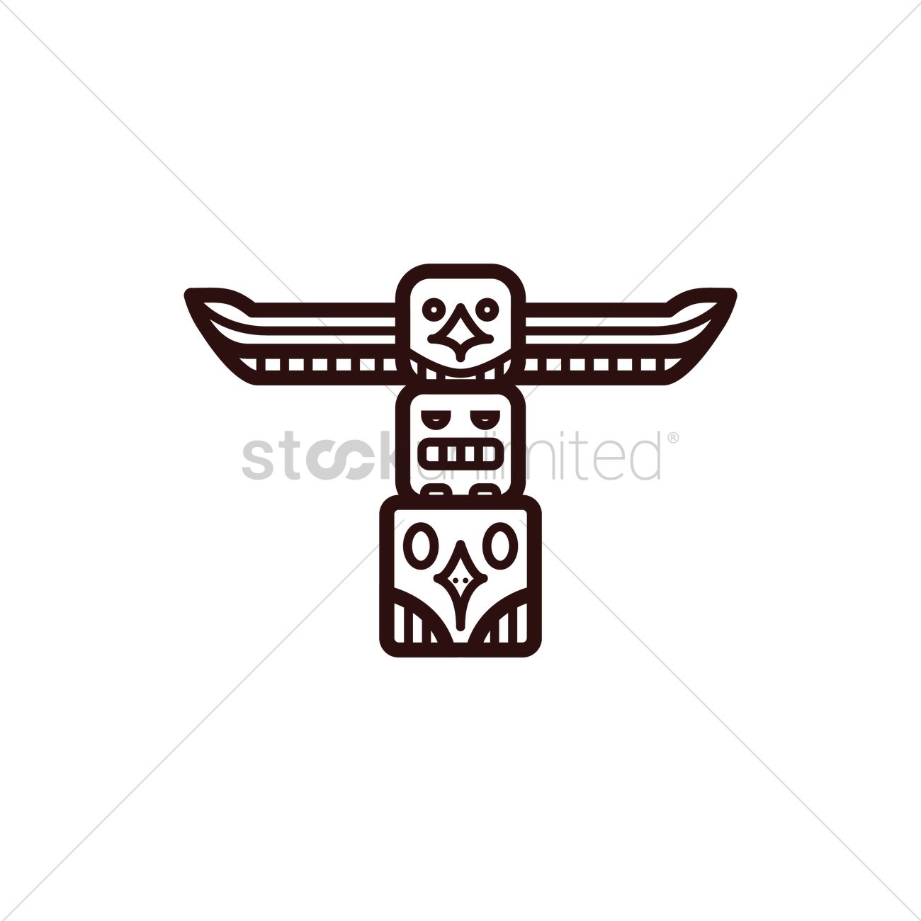 1300x1300 Totem Pole Vector Image