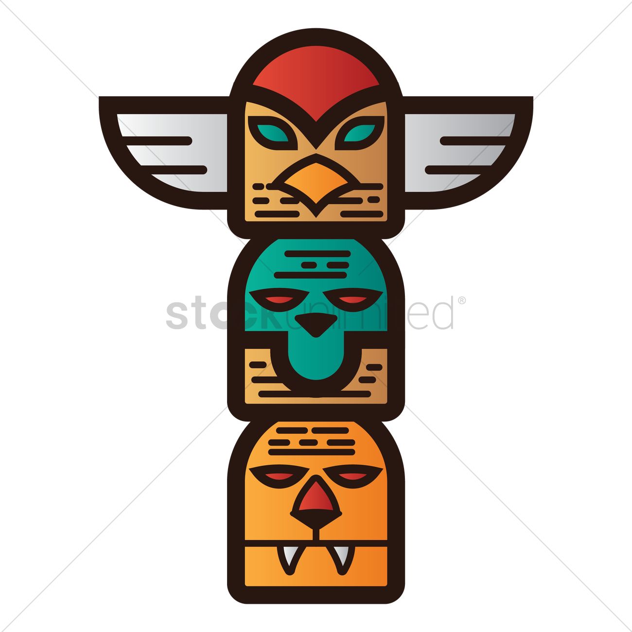 1300x1300 Totem Pole Vector Image