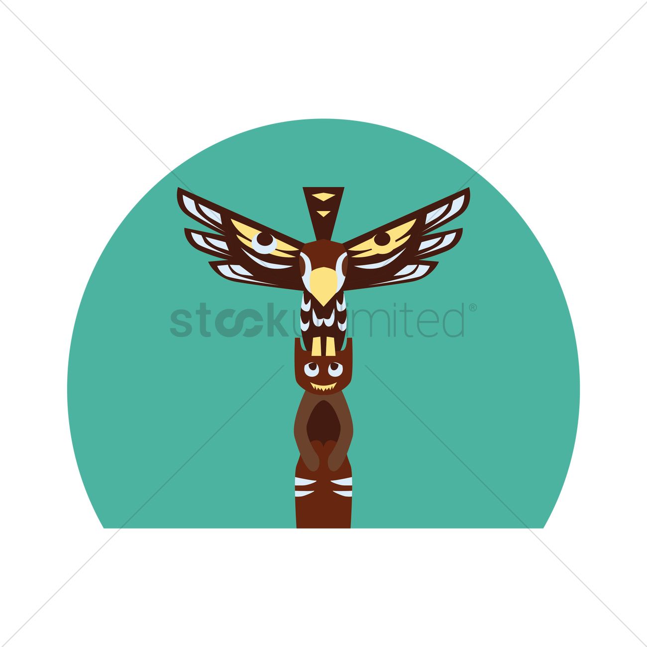 1300x1300 Totem Pole Vector Image