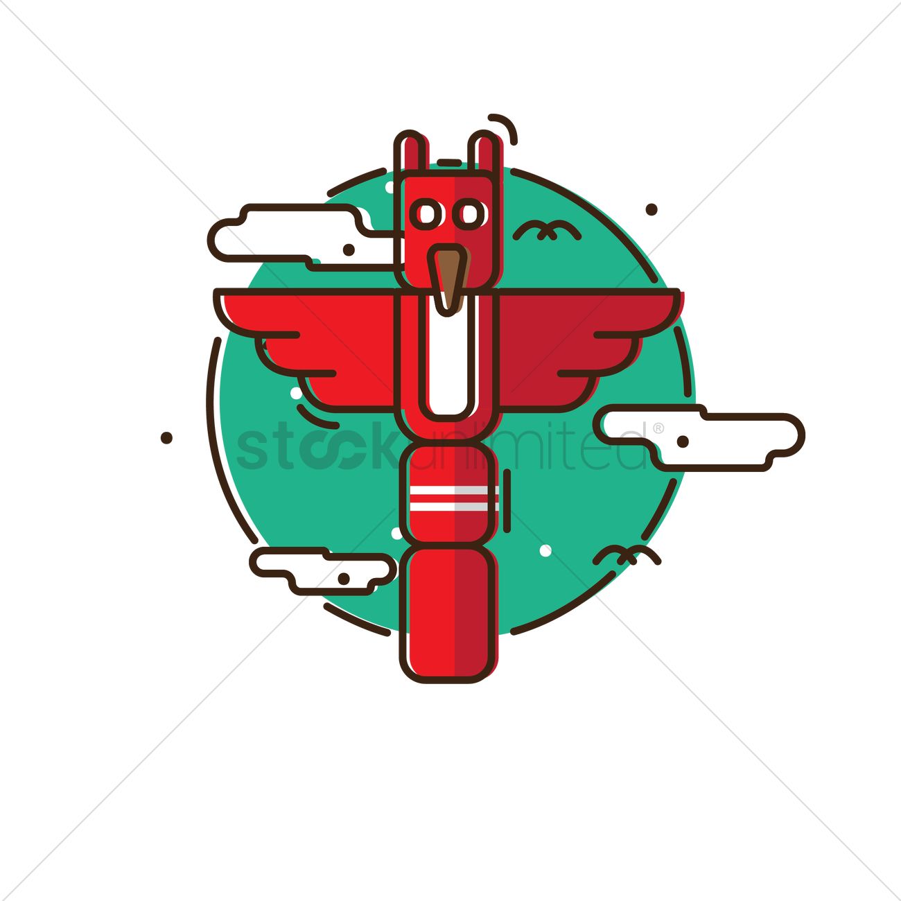 1300x1300 Totem Pole Vector Image