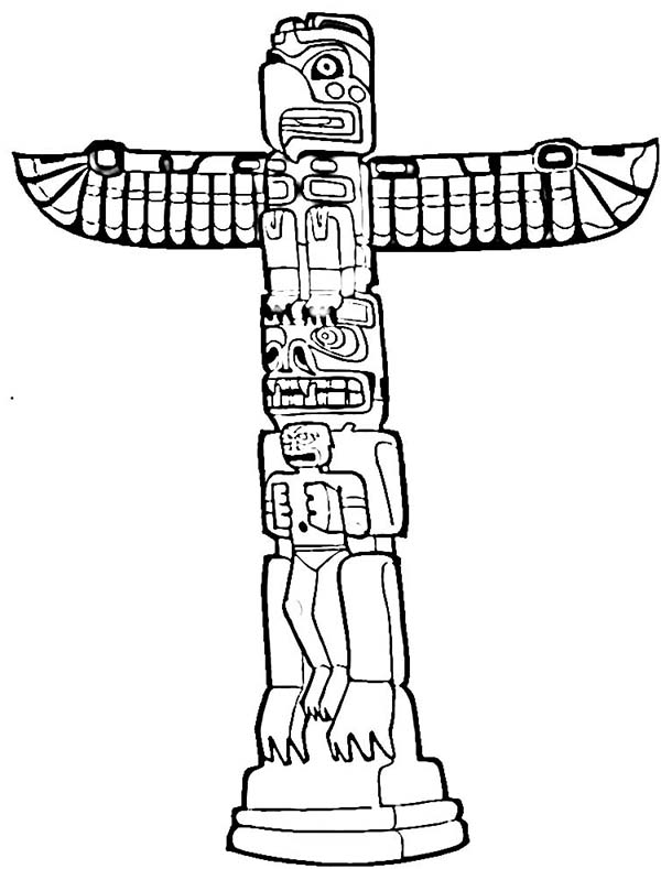 600x789 Drawn Totem Pole Vector 3466692