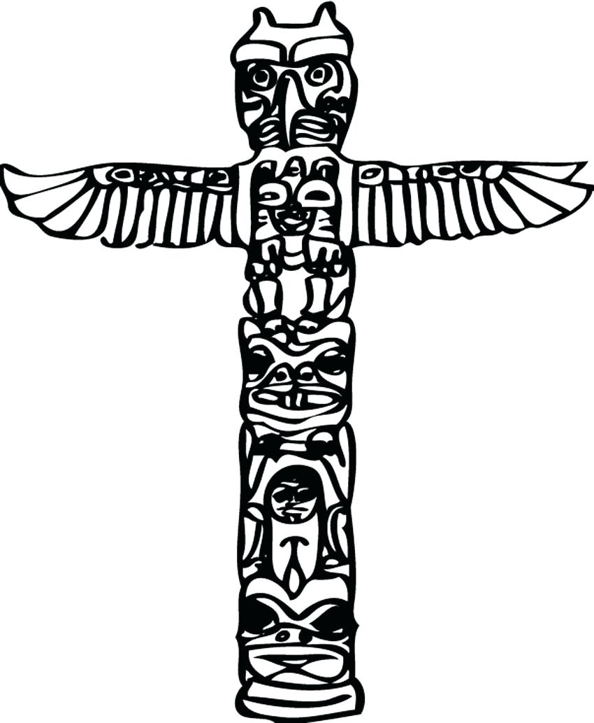 850x1033 Drawn Totem Pole Vector