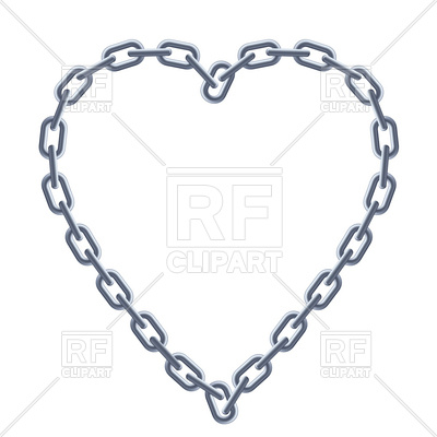 400x400 Heart Shaped Silver Chain Frame Vector Image Vector Artwork Of