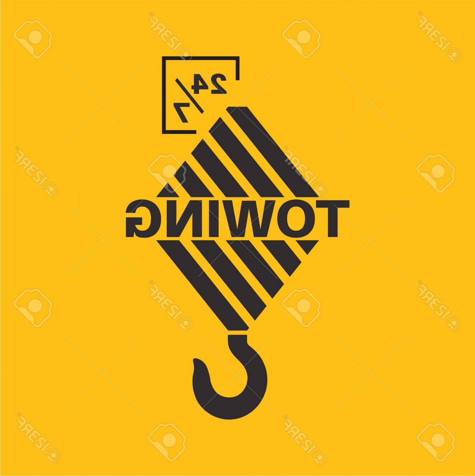1558x1560 Photostock Vector Tow Truck Icon Wrecker Logotip Towing Hook Round