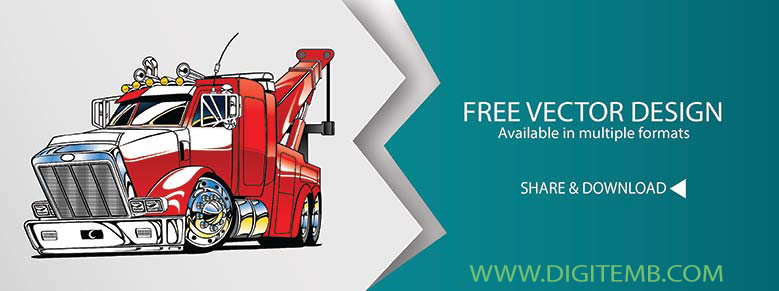 779x291 Red Ginormous Tow Truck Vector Design