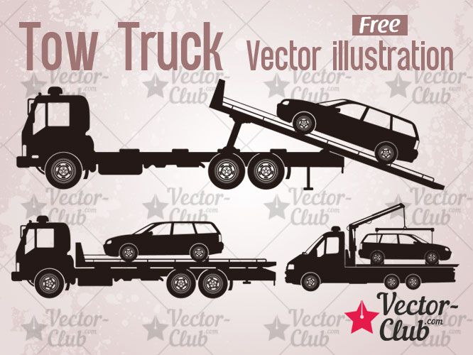 666x500 Tow Truck Vector Illustration Vector Graphics And Vector