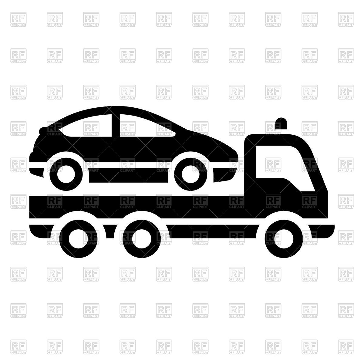 1200x1200 Tow Truck Black Icon Isolated On White Background Vector Image
