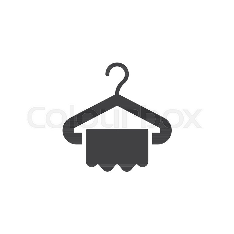 800x800 Hanger And Towel Vector Icon. Filled Flat Sign For Mobile Concept