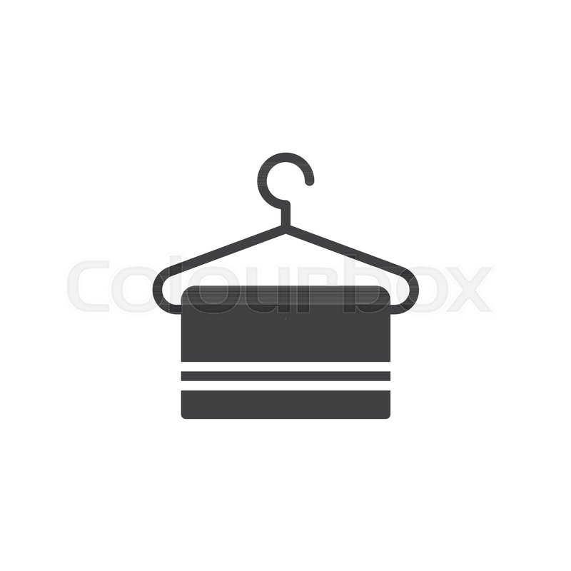 800x800 Hanger With Towel Vector Icon. Filled Flat Sign For Mobile Concept