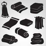 160x160 Towel Icon Set. Vector Art. Stock Image And Royalty Free Vector
