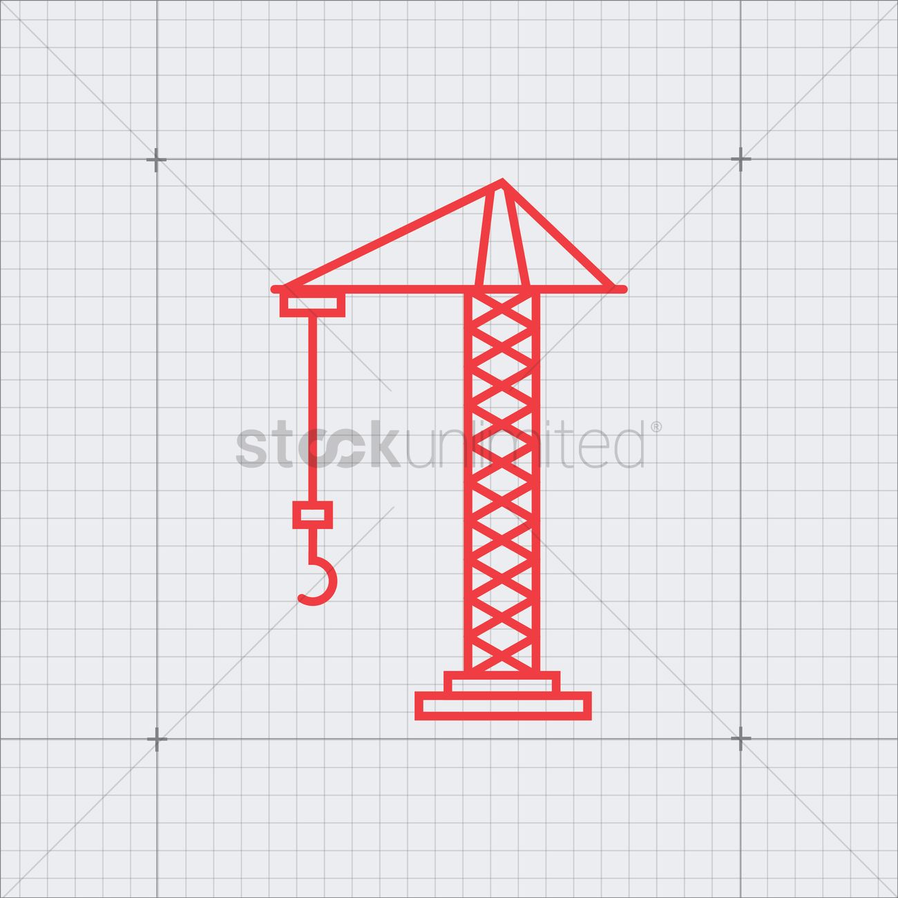 1300x1300 Tower Crane Vector Image