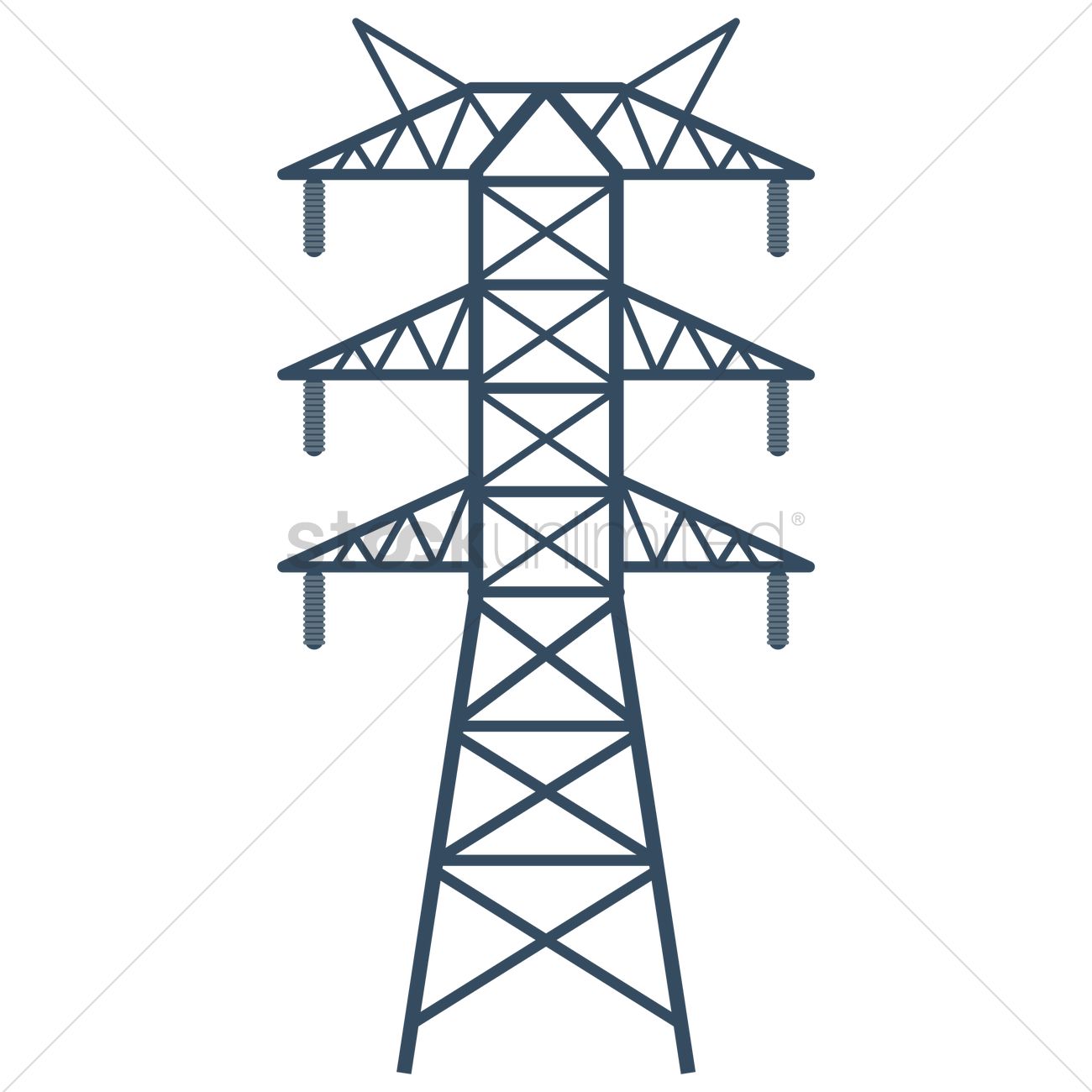 1300x1300 Electric Tower Vector Image
