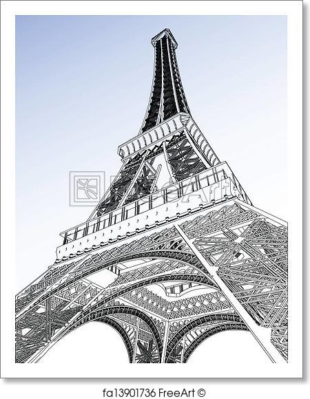 450x580 Free Art Print Of Eiffel Tower Vector Illustration Freeart