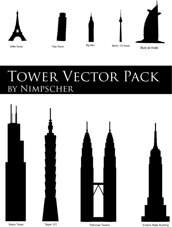 596x785 Tower Vector Pack By Nimpscher