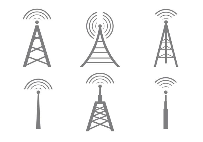 700x490 Vector Cell Tower Icons