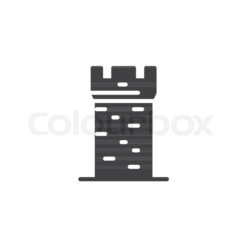 800x800 Castle Tower Vector Icon. Filled Flat Sign For Mobile Concept And