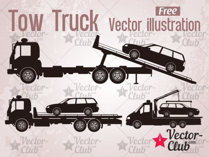 666x500 Tow Truck Vector Illustration Vector