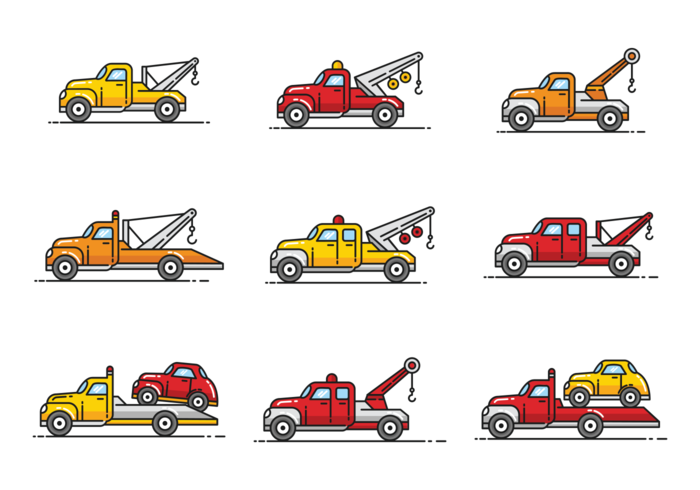 700x490 Towing Icons Vector