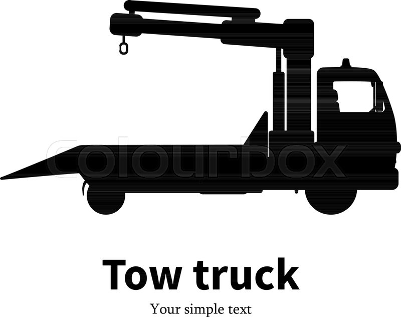 800x632 Vector Illustration Black Silhouette Of A Wrecker. Isolated White