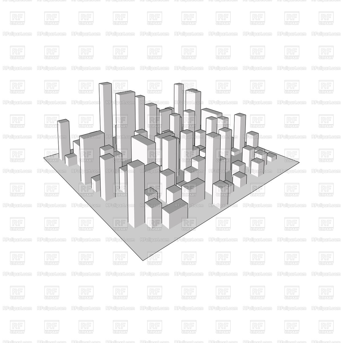 1200x1200 Skyline City. Abstract Isometric Town. Vector Image Vector