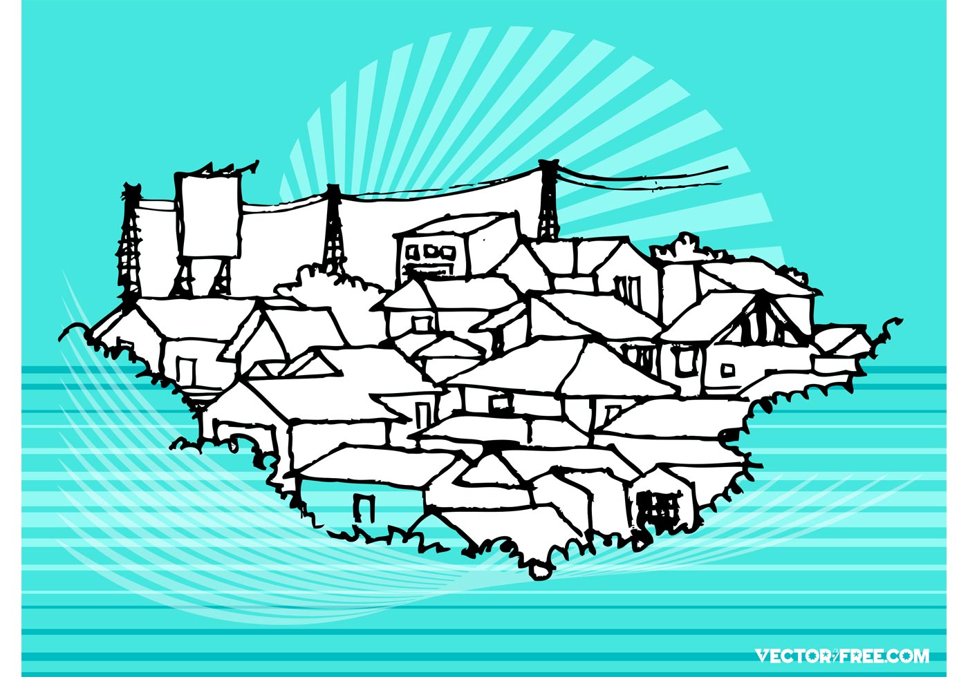 1400x980 Town Vector Free