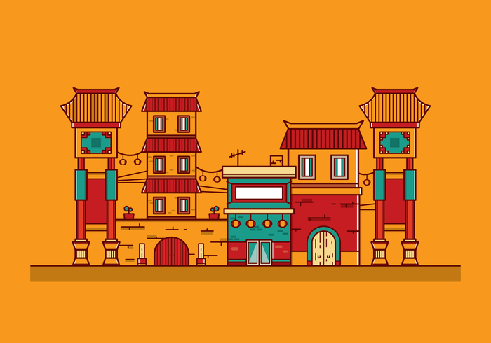 700x490 Free China Town Vector