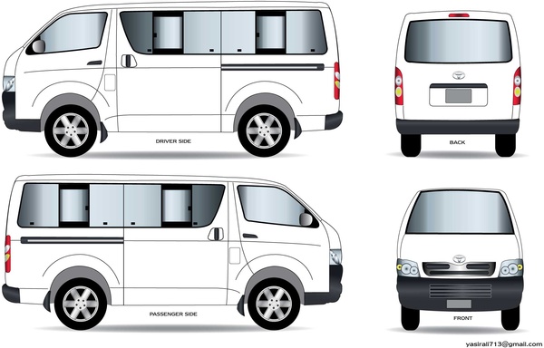 600x384 Toyota Hiace Lineart Illustration Vector Free Vector In Adobe