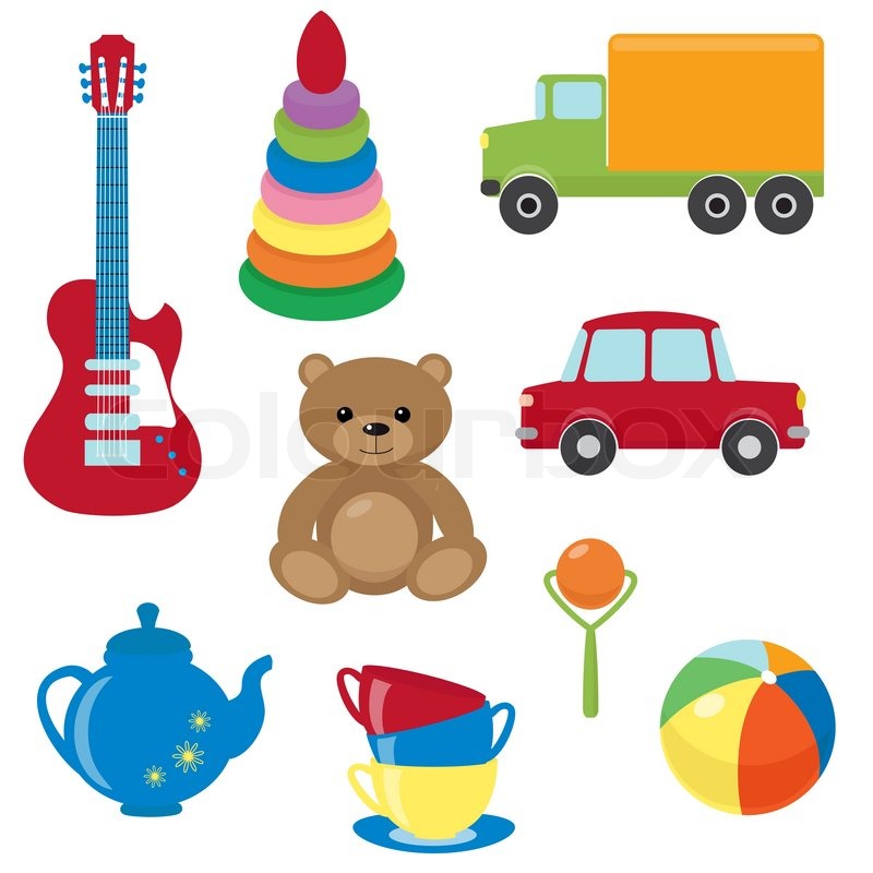 800x800 Collection Of Colorful Vector Toys Stock Vector Colourbox