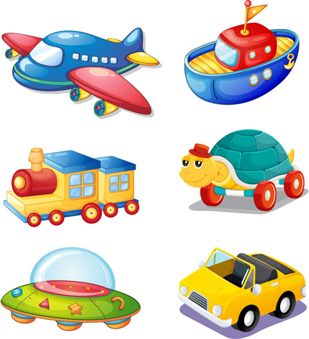 447x490 Shiny Children Toys Vector Illustration Vector Free Vector In