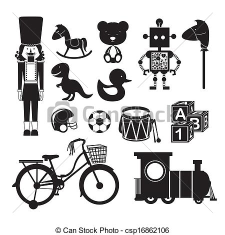 450x470 Baby Toys Over White Background Vector Illustration.