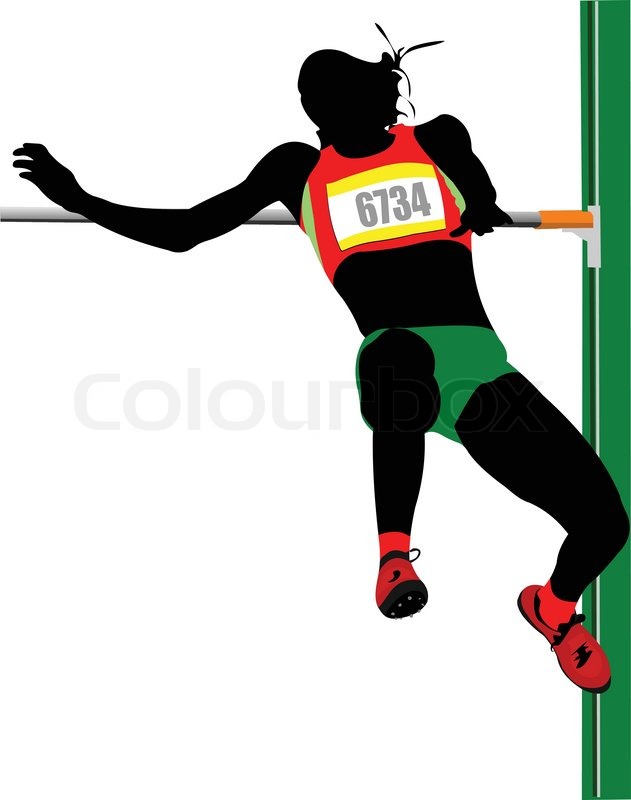 631x800 Woman High Jumping Track And Field Vector Illustration Stock