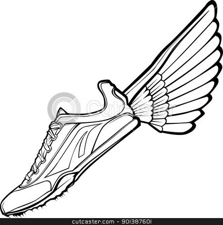 450x454 Track Shoe With Wing Vector Illustration Stock Vector