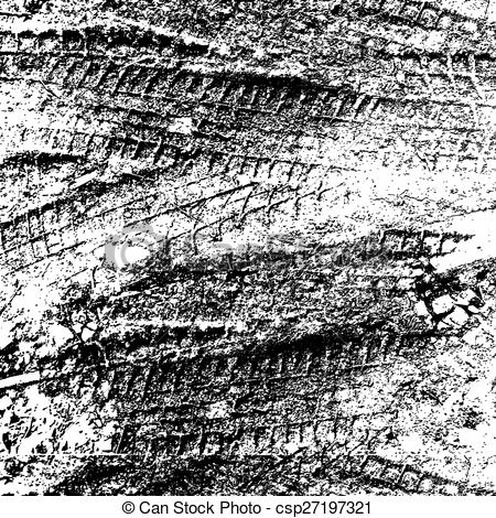 450x470 Grunge Background With Black Tire Track. Vector Illustration.